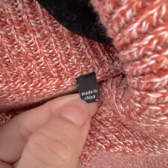 Casual Cottage CABI Red Marled Oversized Split-Collar Turtleneck Knit Sweater M - Picture 5 of 7